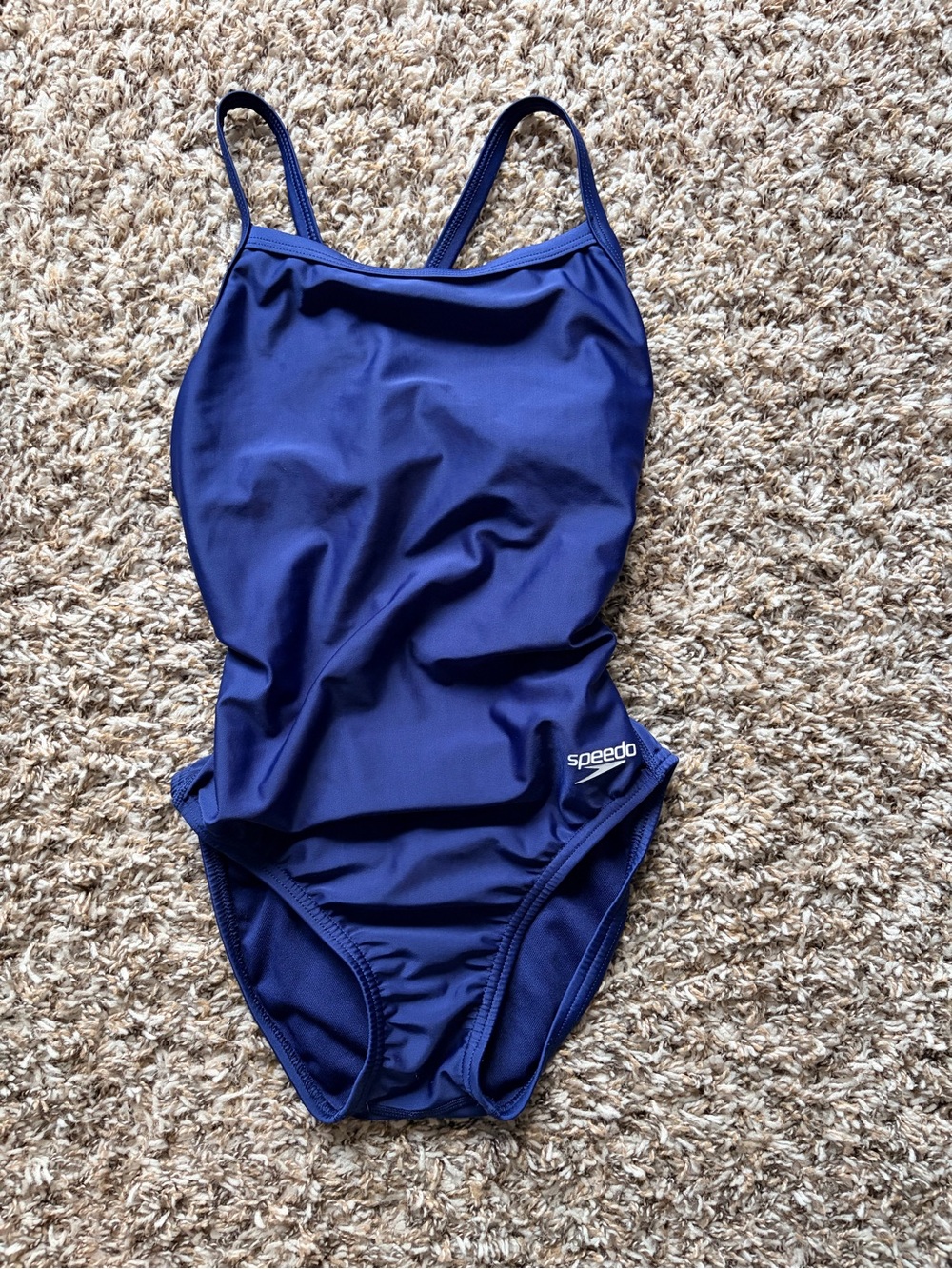 Speedo Girls Navy One-Piece Performance Swimsuit